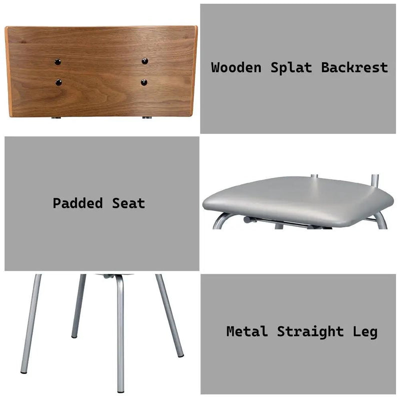 Jurgen - Side Chair (Set of 2) - Gray Synthetic Leather, Oak & Silver by Unique Piece Furniture