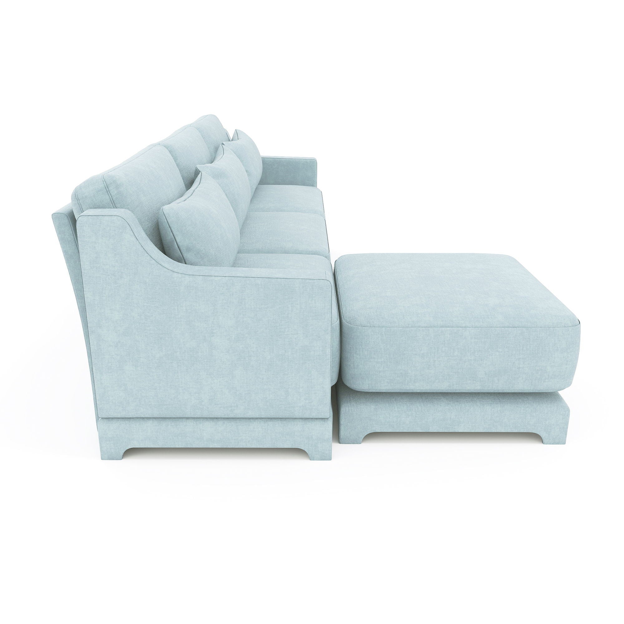 Stylish Sofa With Ottoman And Lumbar Pillows, Ergonomic Design by HouseOfZazla