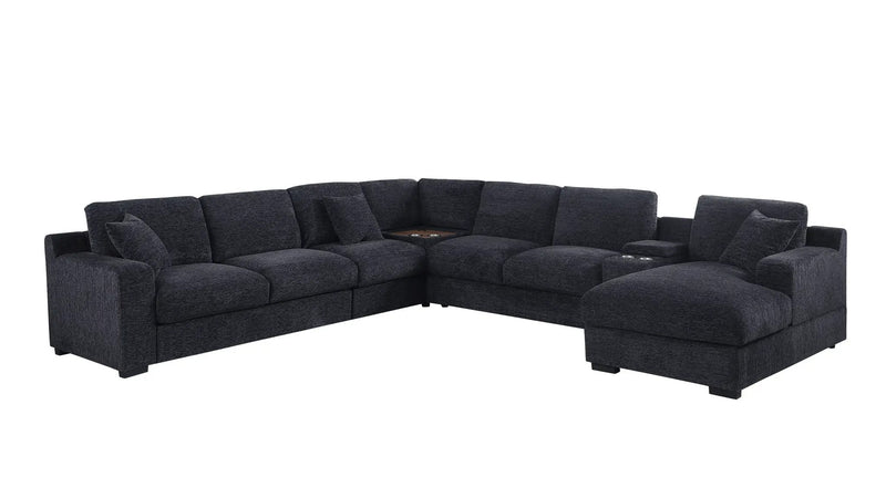 Celine - Fabric Corner Sectional Sofa With Right-Facing Chaise, Cupholders, And Charging Ports by HouseOfZazla