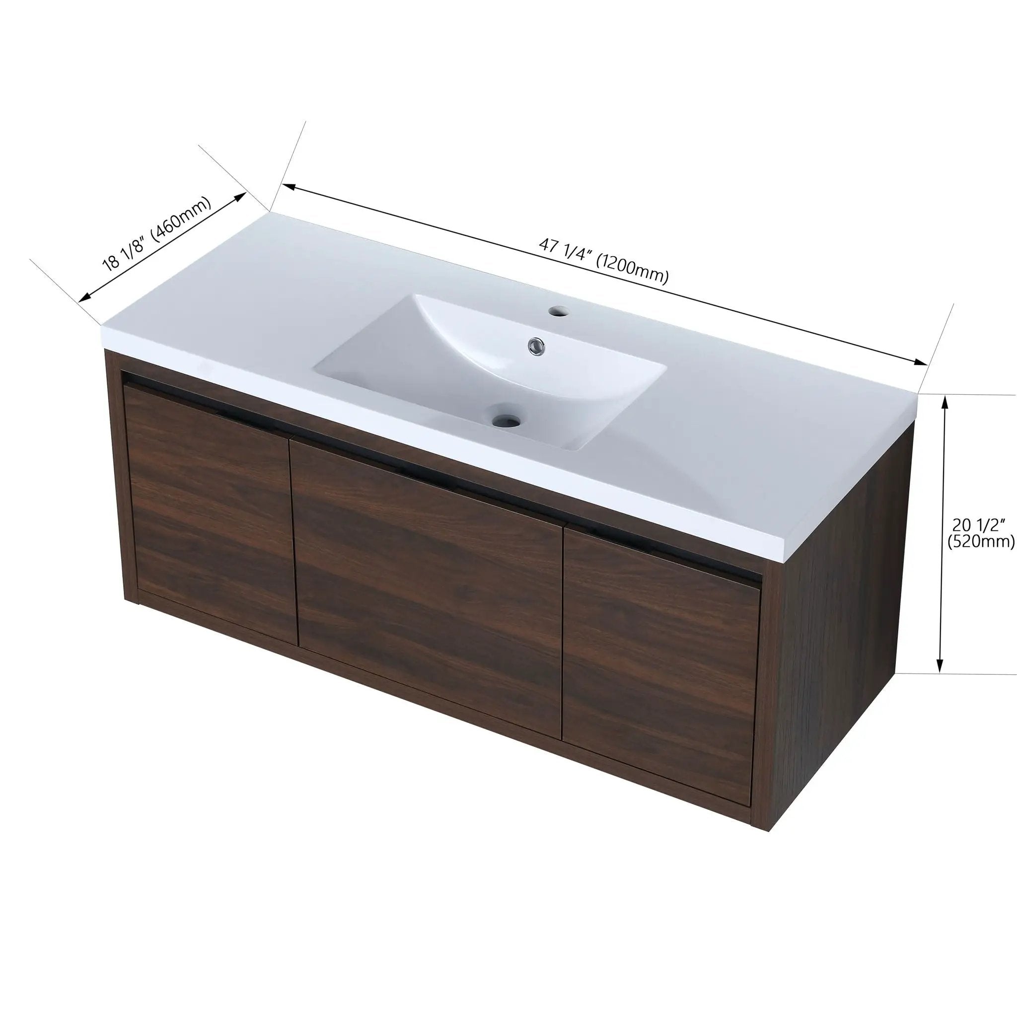 Floating Bathroom Vanity With Resin Sink And Soft Close Doors by Unique Piece Furniture