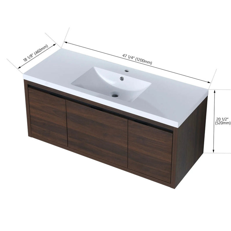 Floating Bathroom Vanity with Resin Sink and Soft-Close Doors by HouseOfZazla