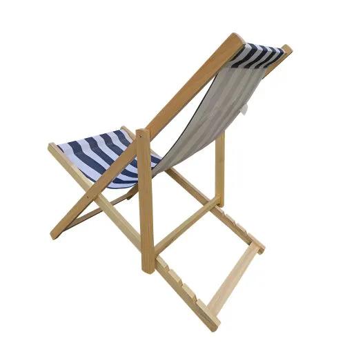 Sling Folding Chaise Lounge Chair - Stripe Blue by Unique Piece Furniture