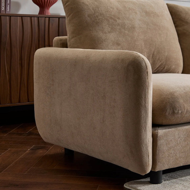 130 in. Oversize 5-Piece Modular Velvet Sectional Sofa with Ottoman by HouseOfZazla