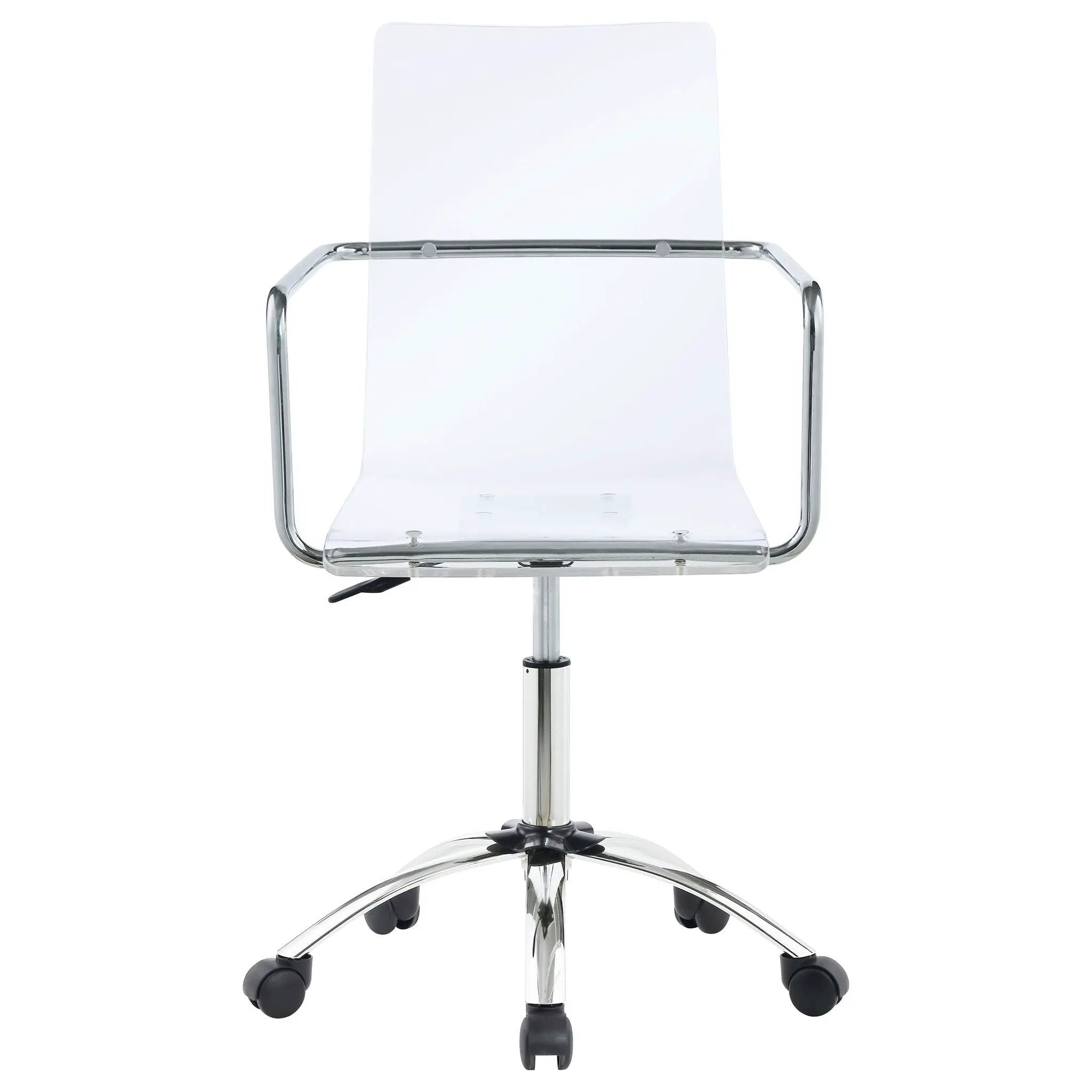 Clear Office Chair With Caster Wheels Futuristic Design, Adjustable Height - Clear by HouseOfZazla