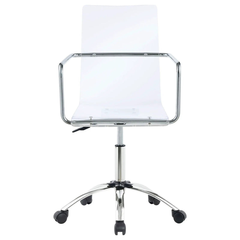 Clear Office Chair With Caster Wheels Futuristic Design, Adjustable Height - Clear by HouseOfZazla