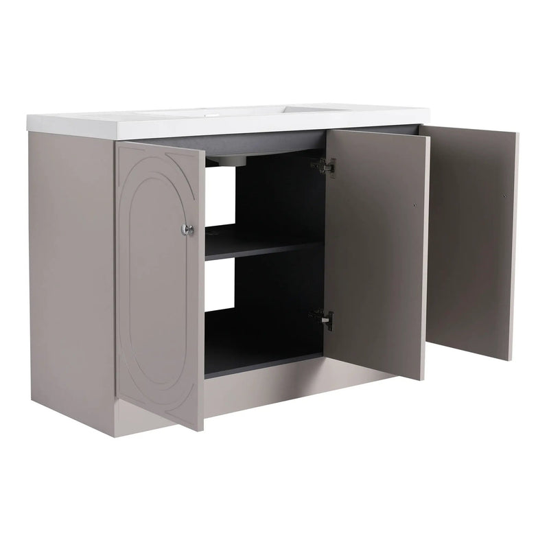 Contemporary Freestanding Bathroom Vanity With Resin Sink & Soft-Close Cabinet Doors by HouseOfZazla