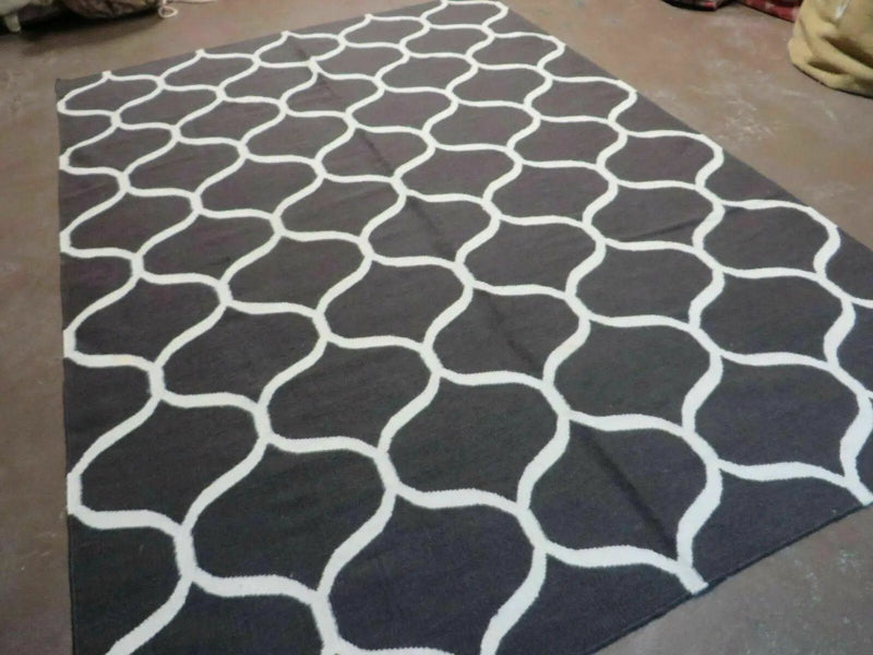 5' X 8' Modern Contemporary Hand Made Flat Weave Wool Rug Veg Dyes Nice by Jewel Rugs