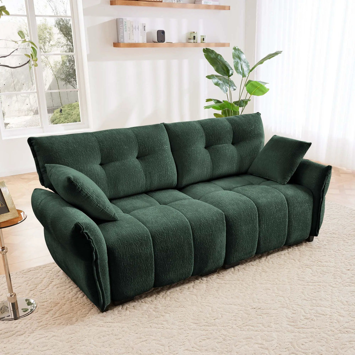 Modern Sofa & Pillows, Textured Cover, High Rebound Cushions by Unique Piece Furniture