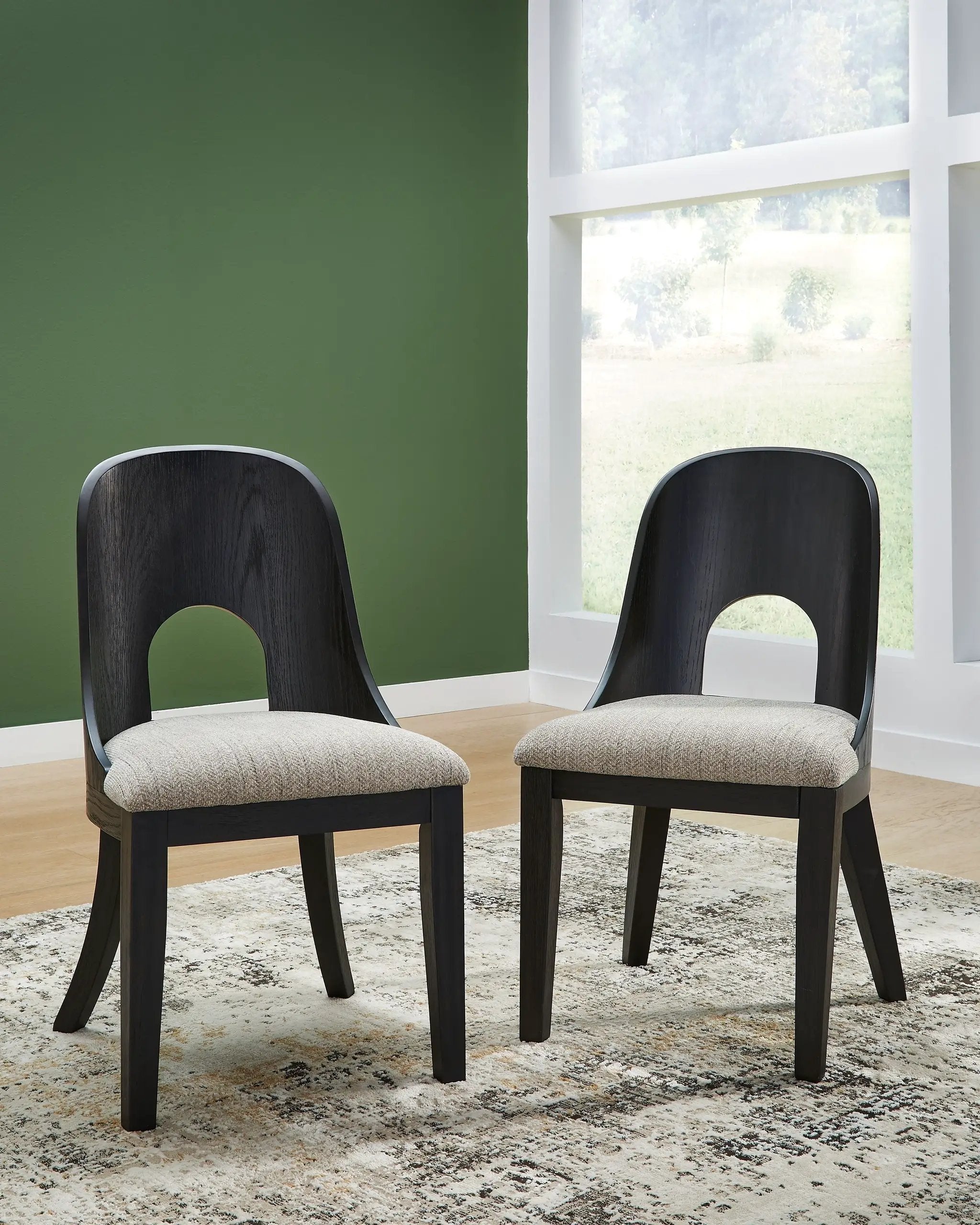 Rowanbeck - Dining Upholstered Side Chair (Set of 2) - Gray / Black by Unique Piece Furniture