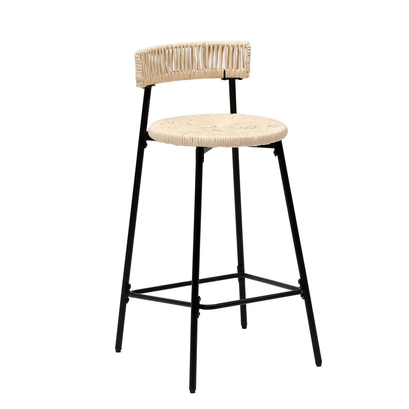 Boho Style Handwoven Paper Rope Counter Stools (Set of 2) by HouseOfZazla