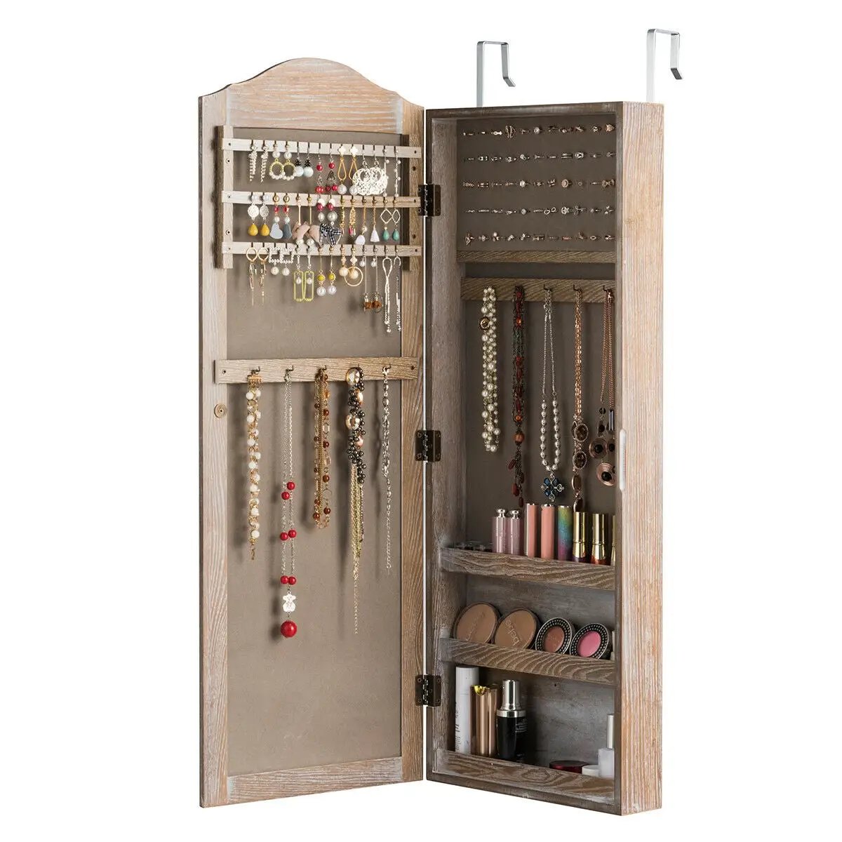 Wall/Door Mounted Jewelry Armoire Cabinet with Mirror by DirectDeals