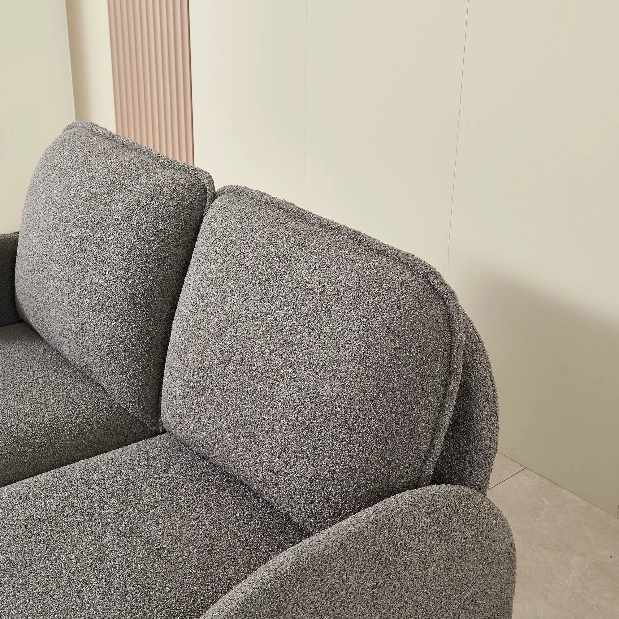 Loveseat Sofa Small Couch For Living Room, Sherpa Fabric Upholstered Loveseat Sofa Couch, Small Loveseat Sofa For Apartment, Bedroom by HouseOfZazla