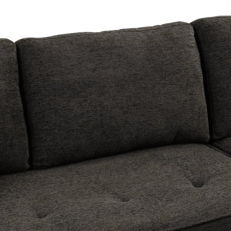 Modern L-Shape 3 Seat Reversible Sectional Couch, Pull Out Sleeper Sofa With Storage Chaise And 2 Stools For Living Room Furniture Set by HouseOfZazla
