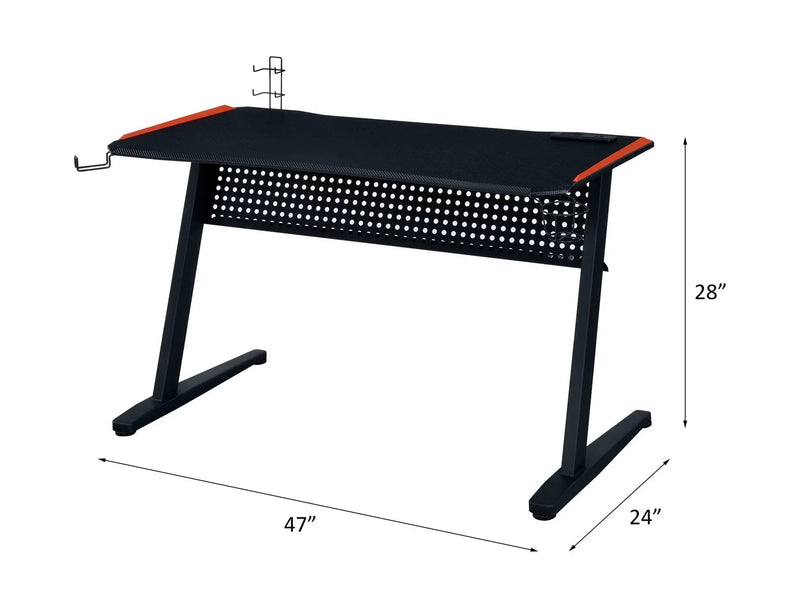 Dragi - Gaming Desk With USB - Black & Red by Unique Piece Furniture