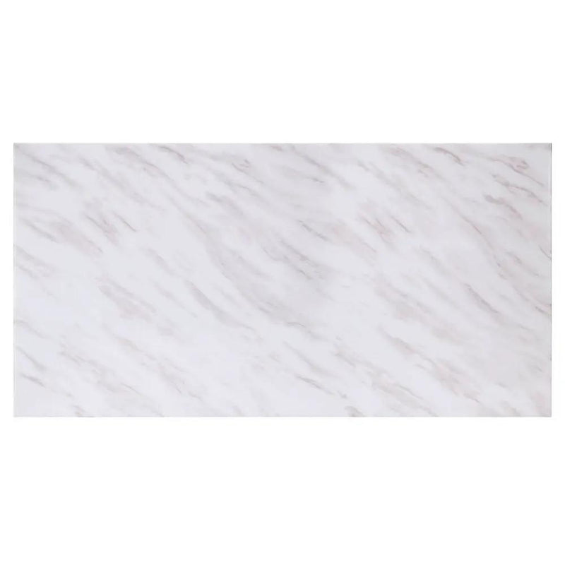 Zander - Dining Table - White Printed Faux Marble Top & Mirrored Silver by Unique Piece Furniture