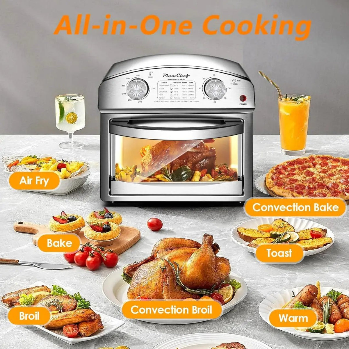 12.5 Quart 7-in-1 Convection Toaster Oven by HouseOfZazla