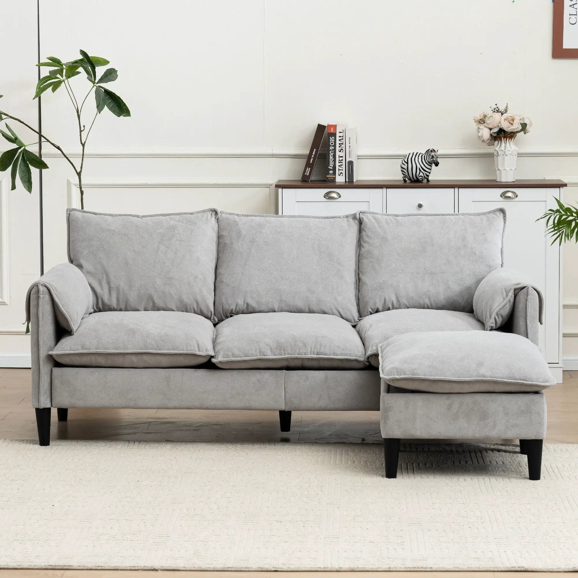 Convertible Combination Sofa With Footstools With Storage by HouseOfZazla