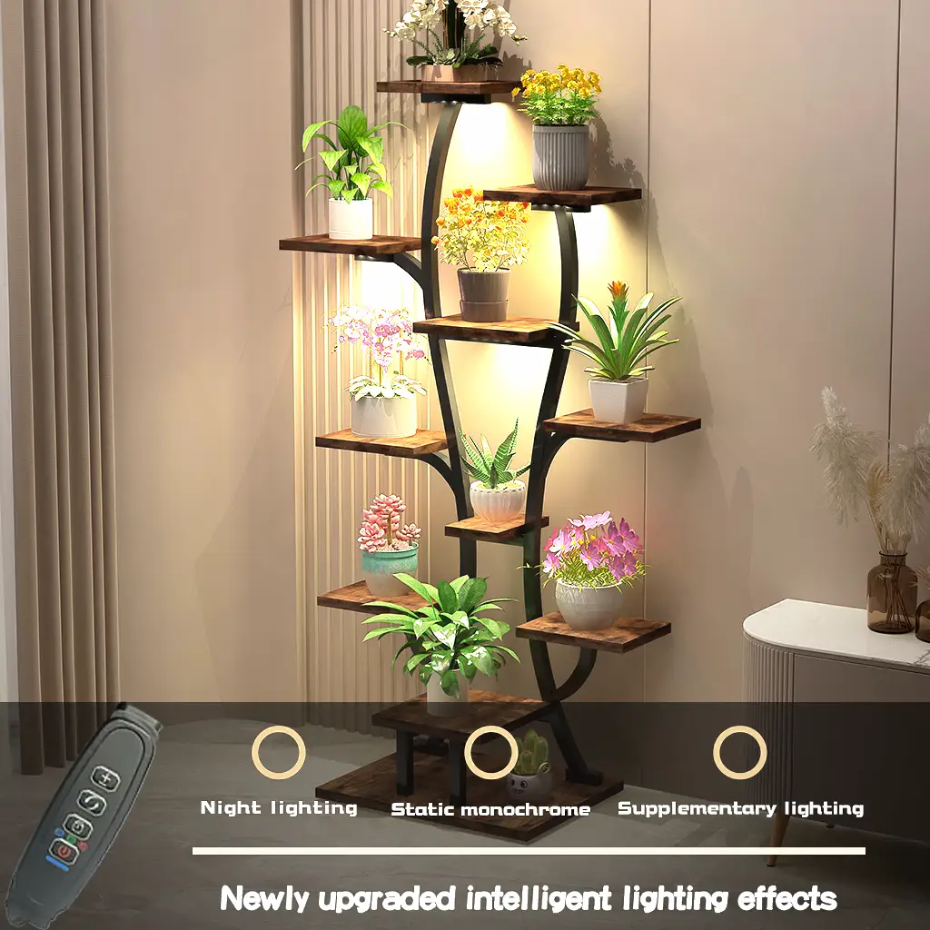 Vase Shape Plant Stand Indoor with Grow Lights by HouseOfZazla