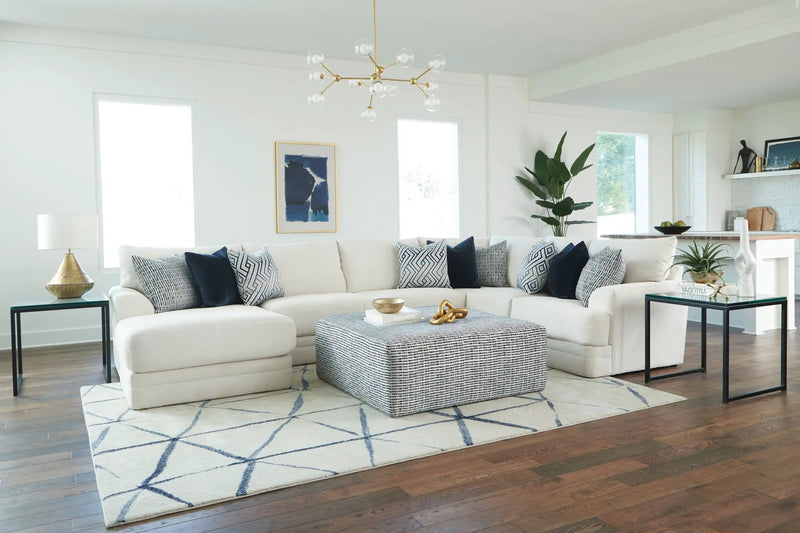 Polaris - Sectional With Comfort Coil Seating, 9 Included Accent Pillows And Included Cocktail Ottoman by Unique Piece Furniture