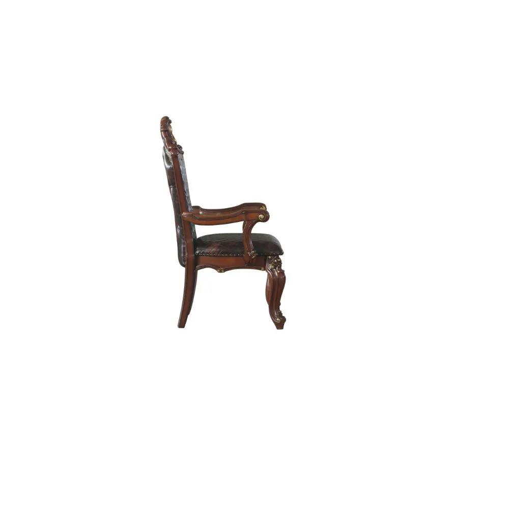 Picardy - Arm Chair (Set of 2) - Synthetic Leather & Honey Oak by Unique Piece Furniture