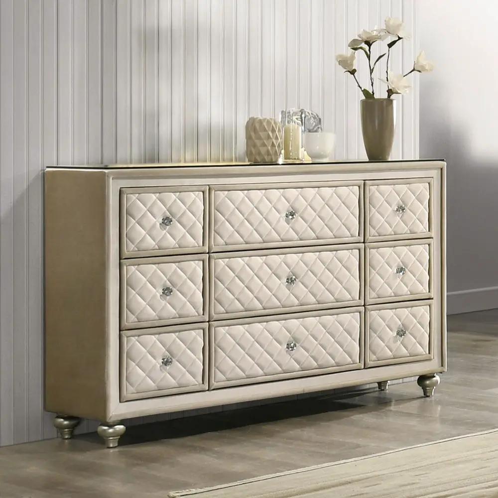 Lucienne - Dresser - Beige Velvet by Unique Piece Furniture
