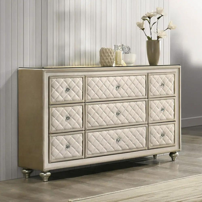 Lucienne - Dresser - Beige Velvet by Unique Piece Furniture