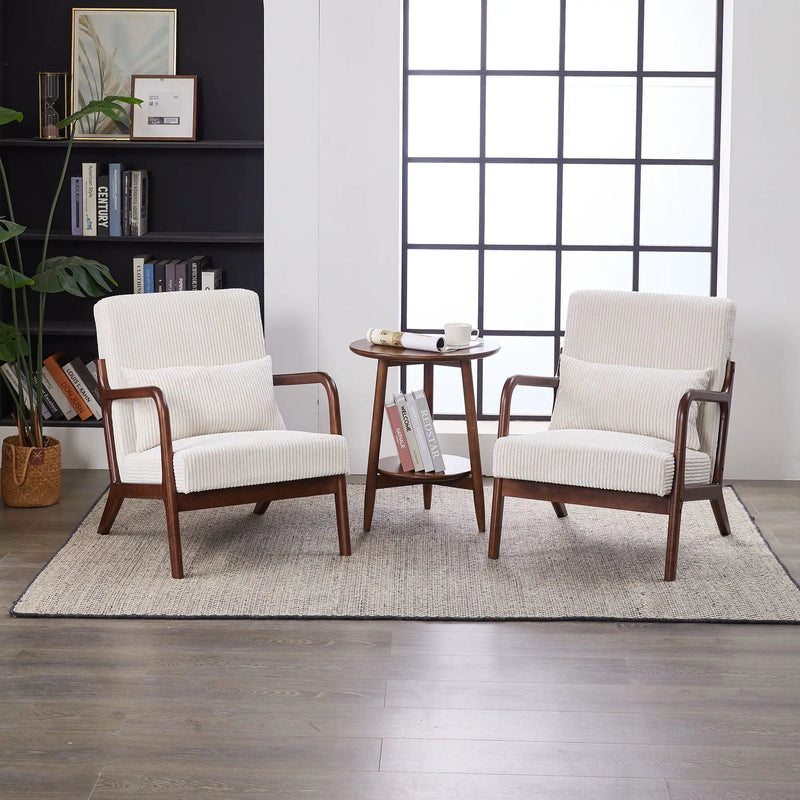 Accent Chair With Pillow And Wood Frame by Unique Piece Furniture