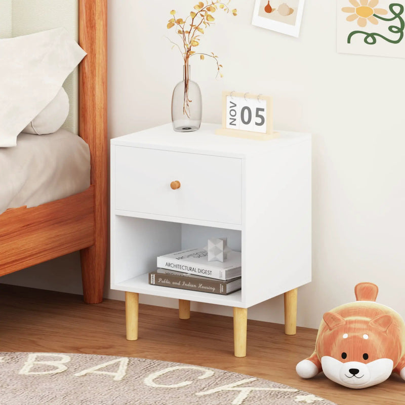 Nightstand With 1 Drawer And 1 Shelf - White by Unique Piece Furniture