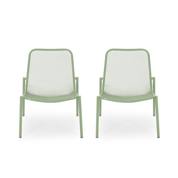 Outdoor Iron Chair With Mesh Design