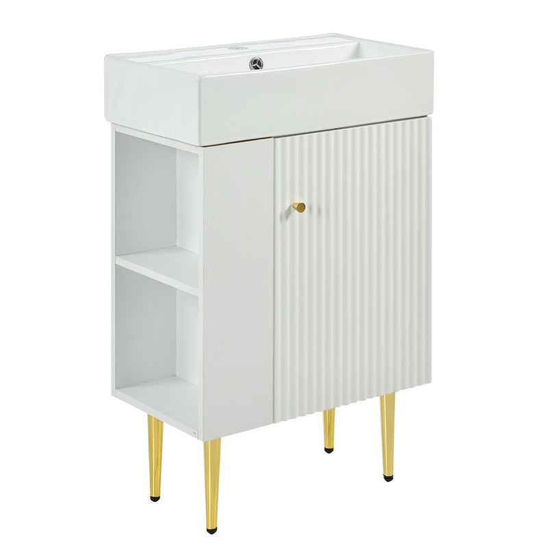 Bathroom Vanity, Combo Cabinet, Bathroom Storage Cabinet, Single Ceramic Sink by HouseOfZazla