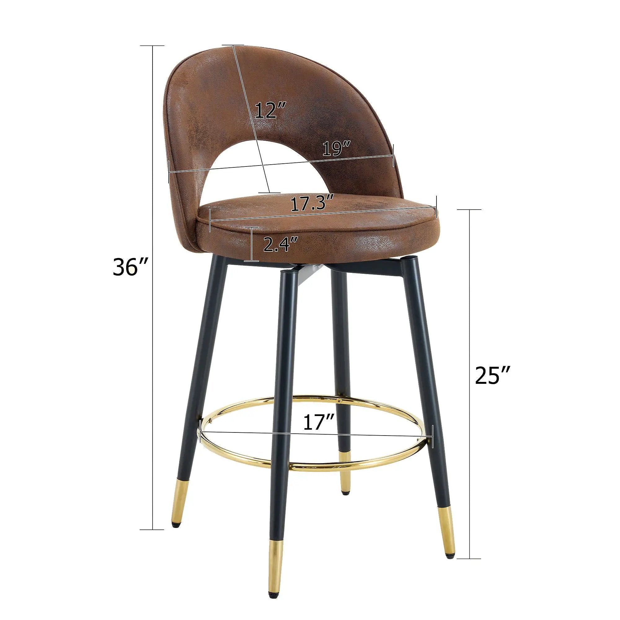 Upholstered Rotatable Bar Chair With Metal Legs For Dining Room by Unique Piece Furniture