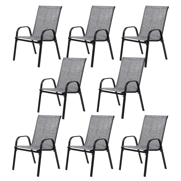 8 Piece Patio Chairs with Breathable Textilene Fabric