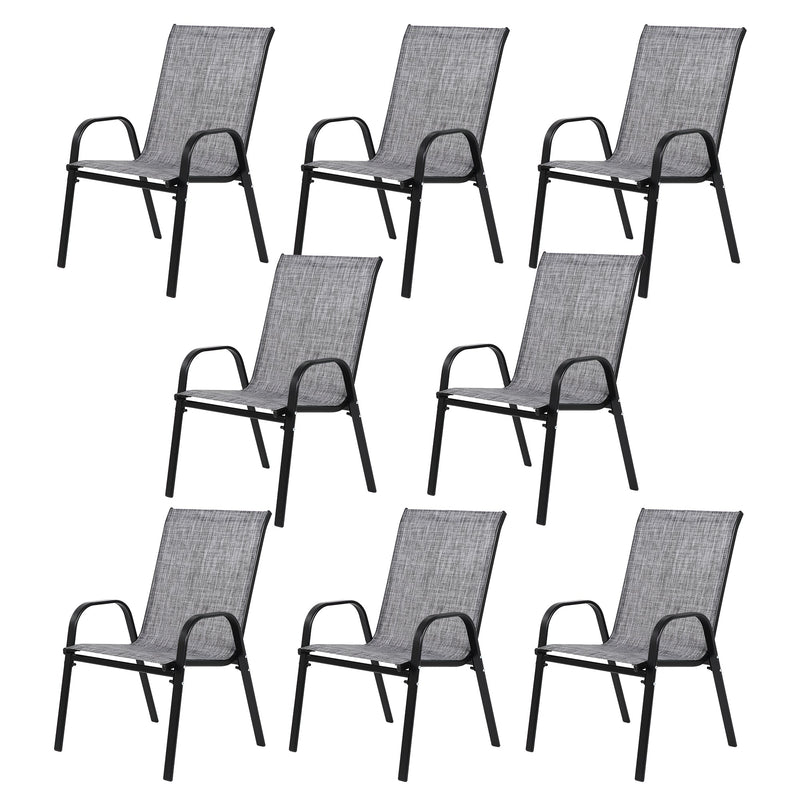 8 Piece Patio Chairs with Breathable Textilene Fabric by HouseOfZazla