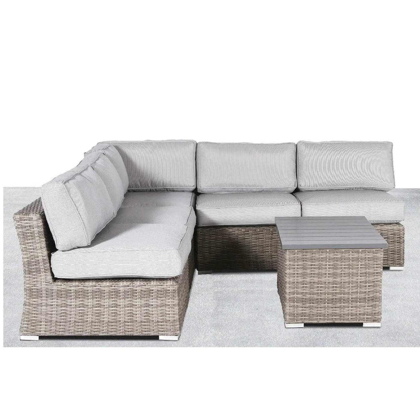 Wicker Sectional Sofa With Cushions And Table by HouseOfZazla