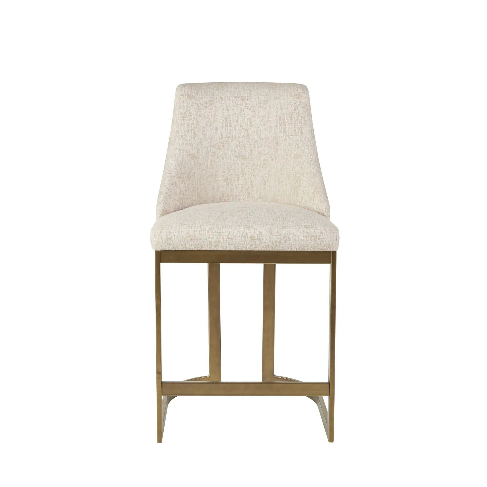 Upholstered Counter Stool With Metal Base - Cream by HouseOfZazla