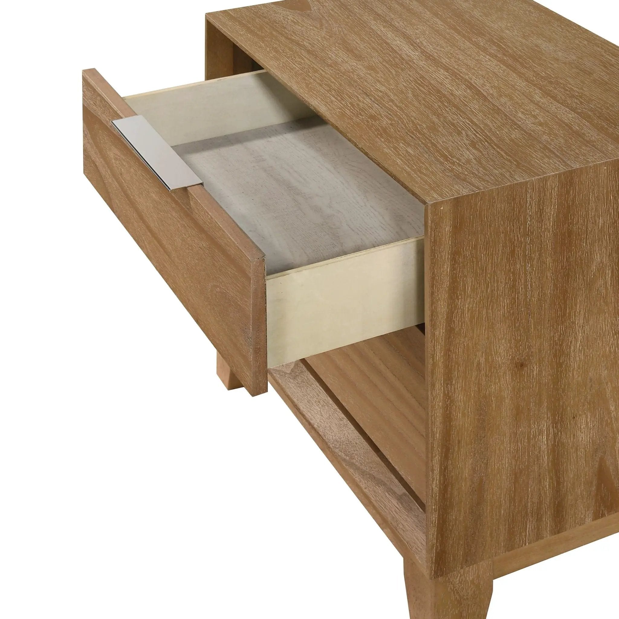 1 Piece 2 Drawer Nightstand - Natural Wood by Unique Piece Furniture
