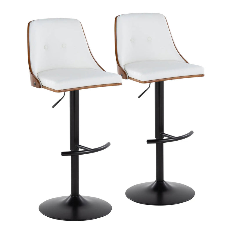 Gianna - Mid Century Modern Adjustable Barstool, Swivel With Rounded T Footrest (Set of 2) by Unique Piece Furniture