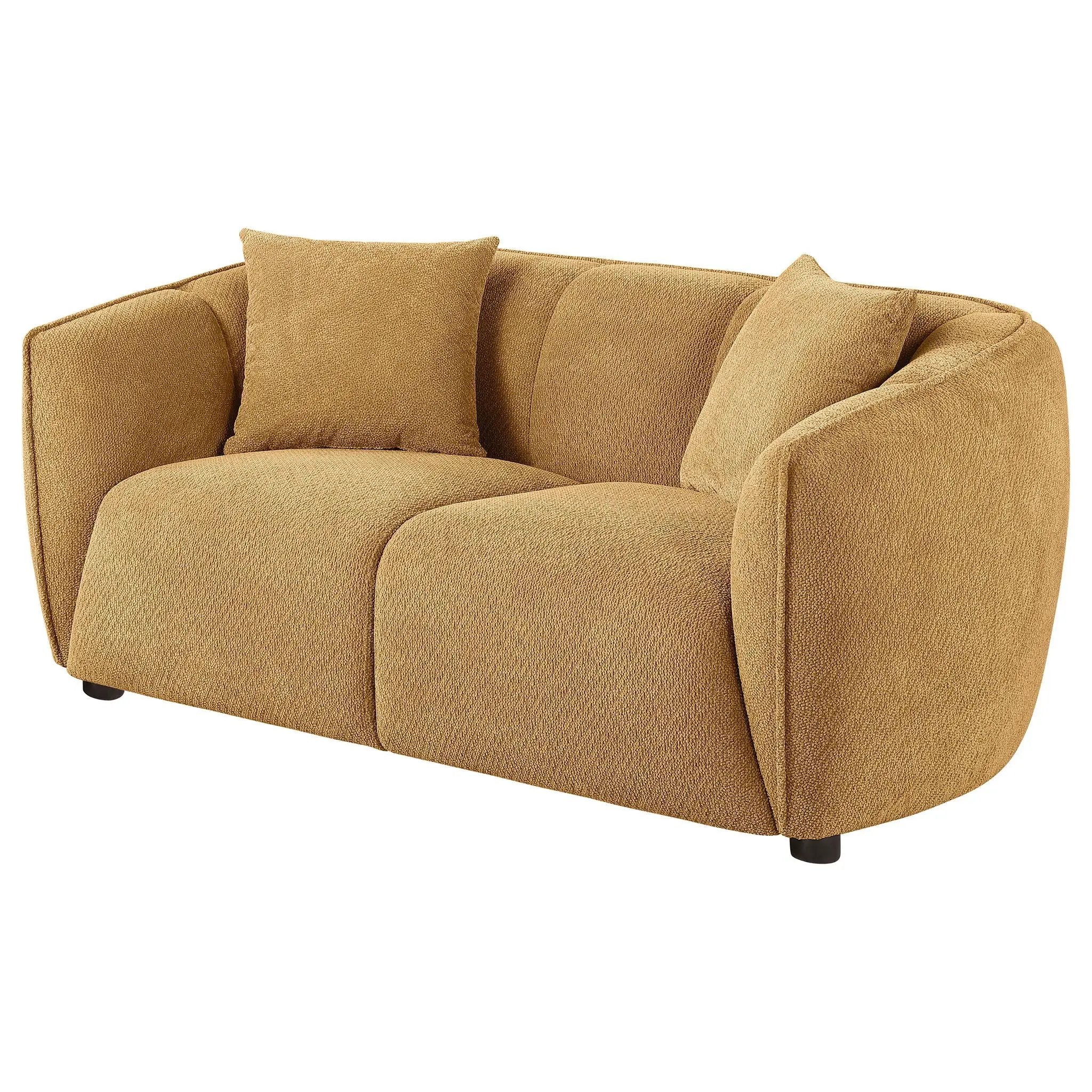 Aleisha Chenille Upholstered Loveseat Mustard Yellow by Unique Piece Furniture