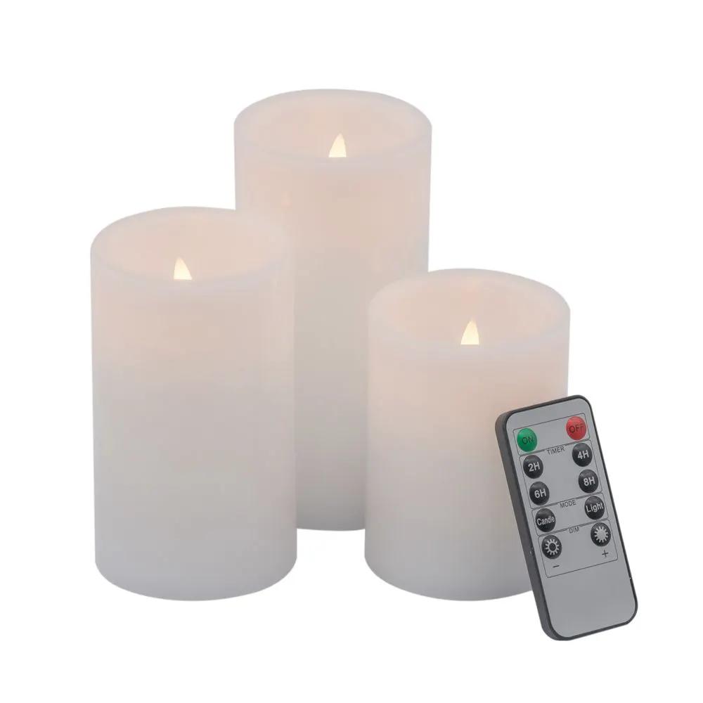LED Candles With Remote Timer (Set of 3) - White by HouseOfZazla