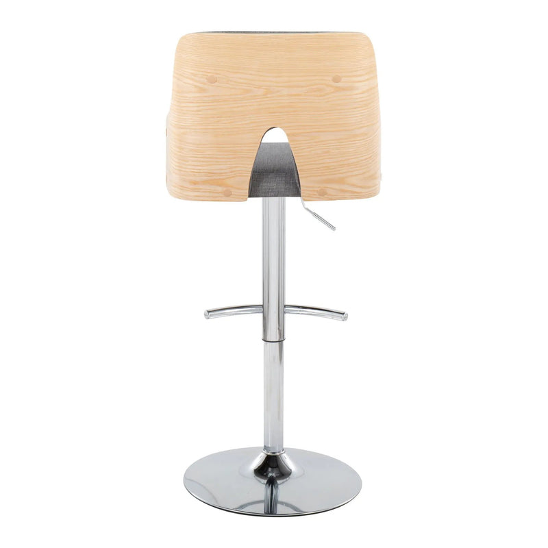 Stella - Contemporary Adjustable Barstool Stool With Swivel & Rounded T Footrest (Set of 2) by Unique Piece Furniture