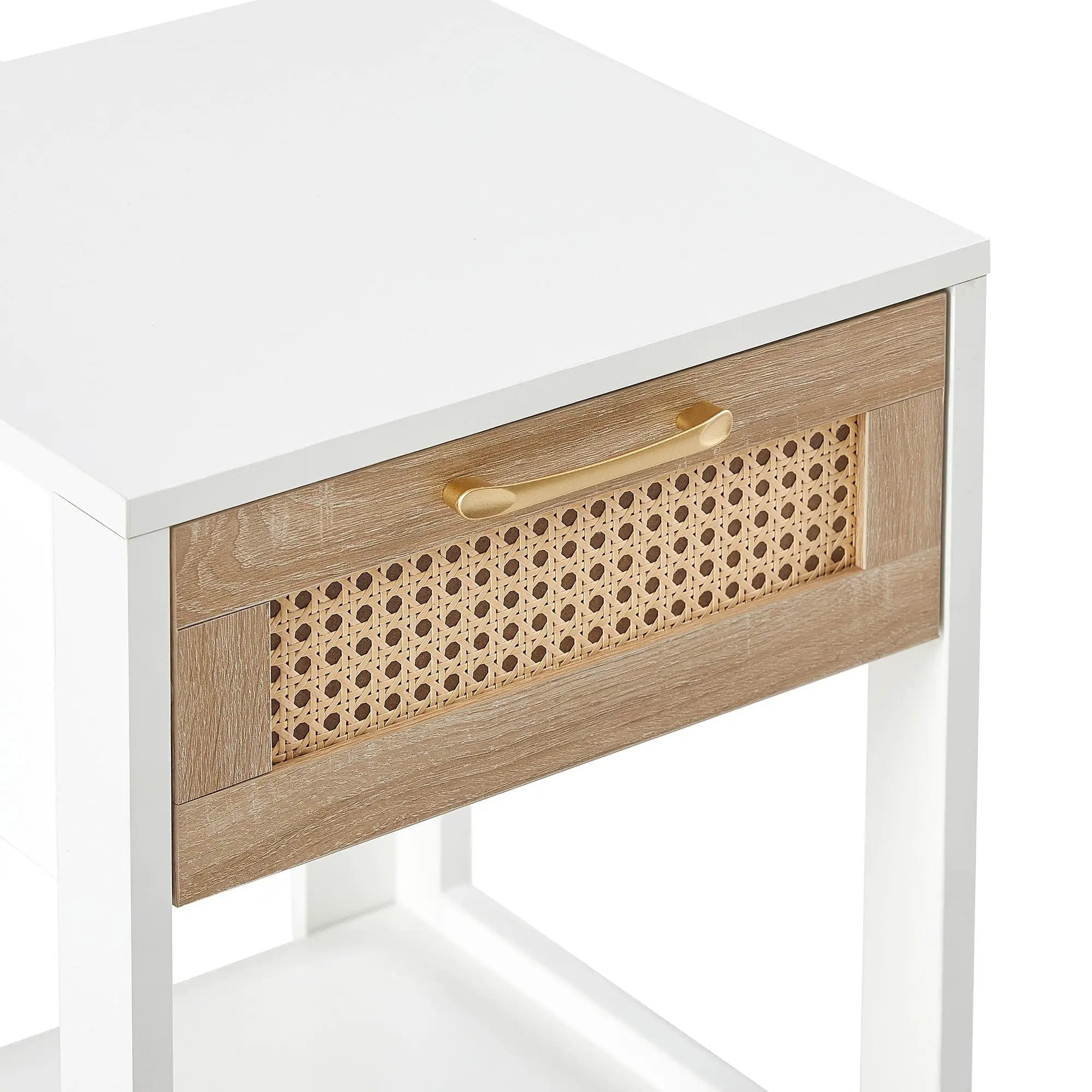 15.75" Rattan End Table With Drawer, Modern Nightstand, Side Table For Living Room, Bedroom by HouseOfZazla