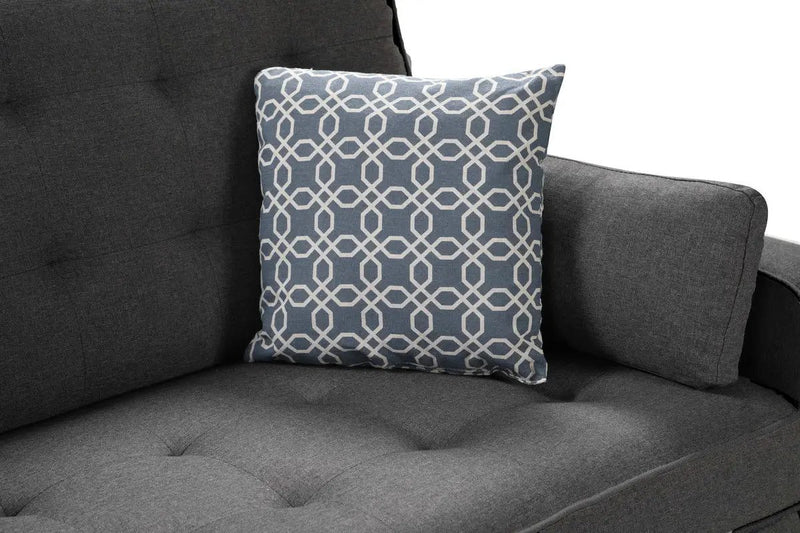 William - Sleeper Sofa With 2 USB Charging Ports And 4 Accent Pillows - Gray by Unique Piece Furniture
