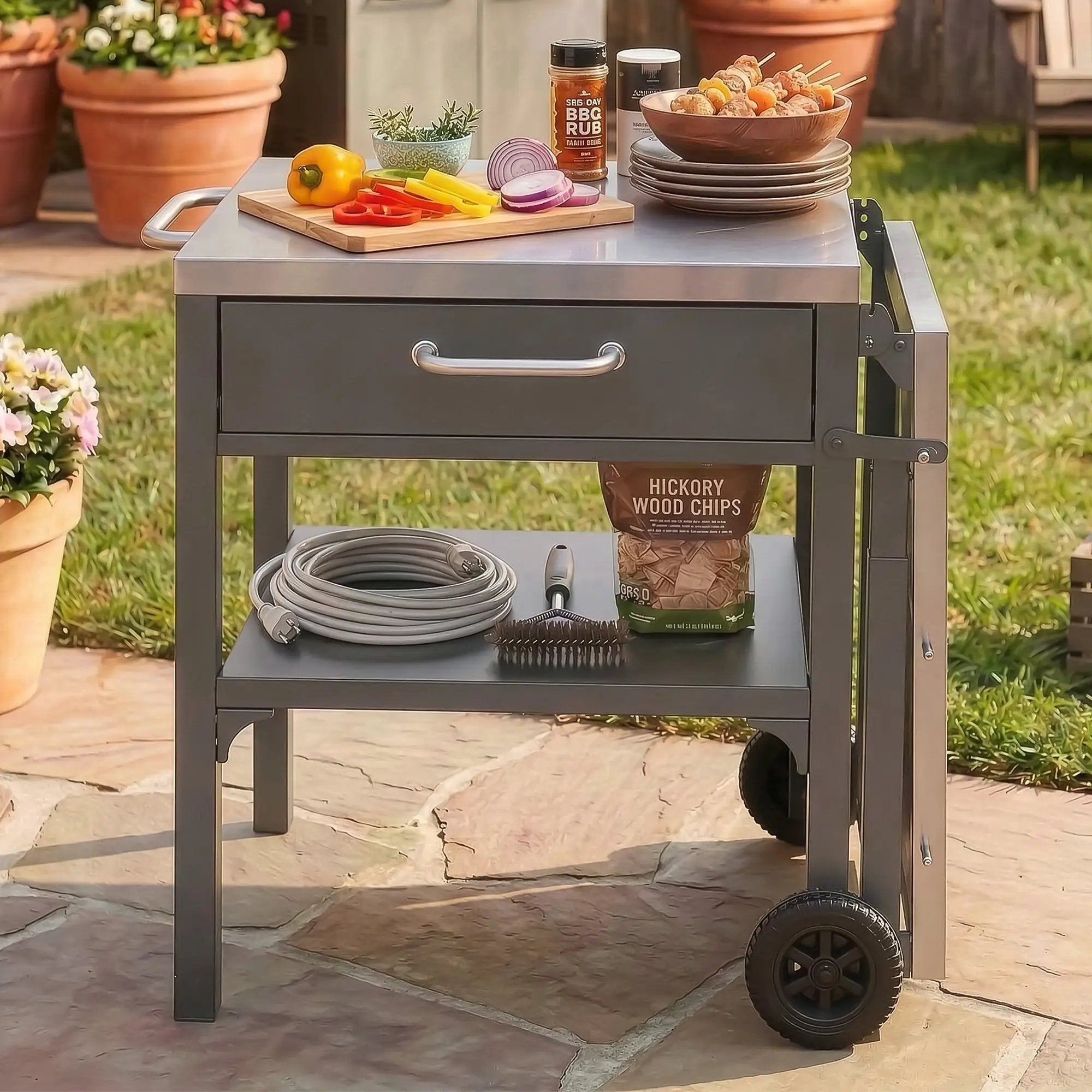 Outdoor Kitchen Cart Foldable Outdoor Prep Station by HouseOfZazla
