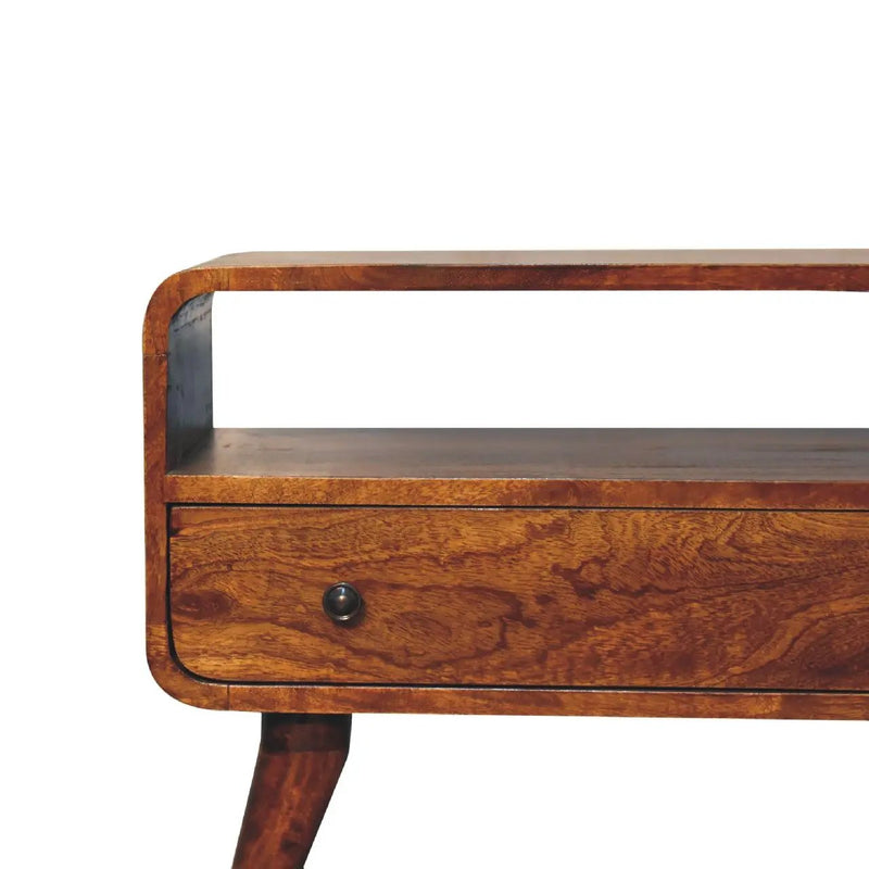 Mini Curved Media Unit - Chestnut by HouseOfZazla