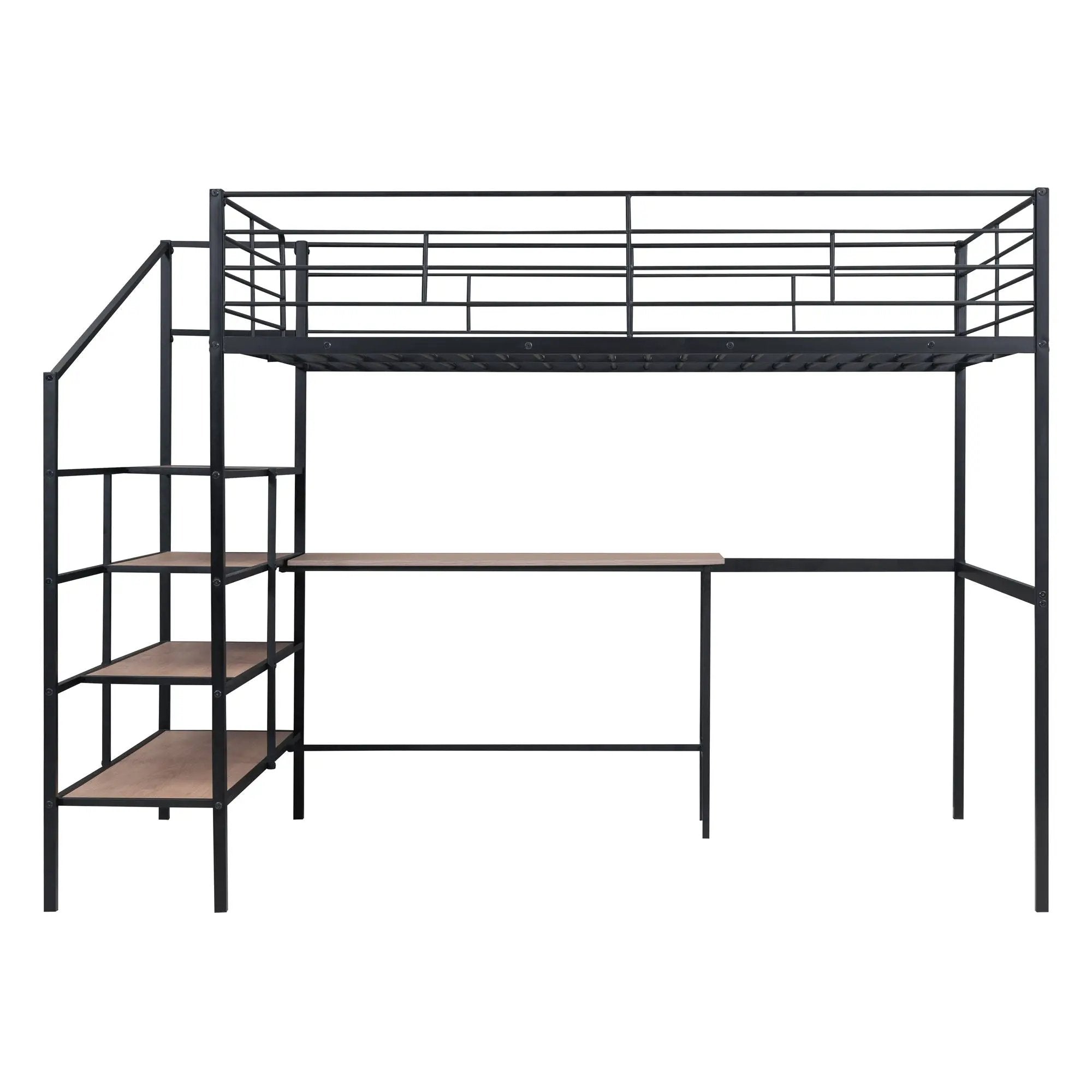 Loft Bed With Desk And Lateral Storage Ladder by Unique Piece Furniture