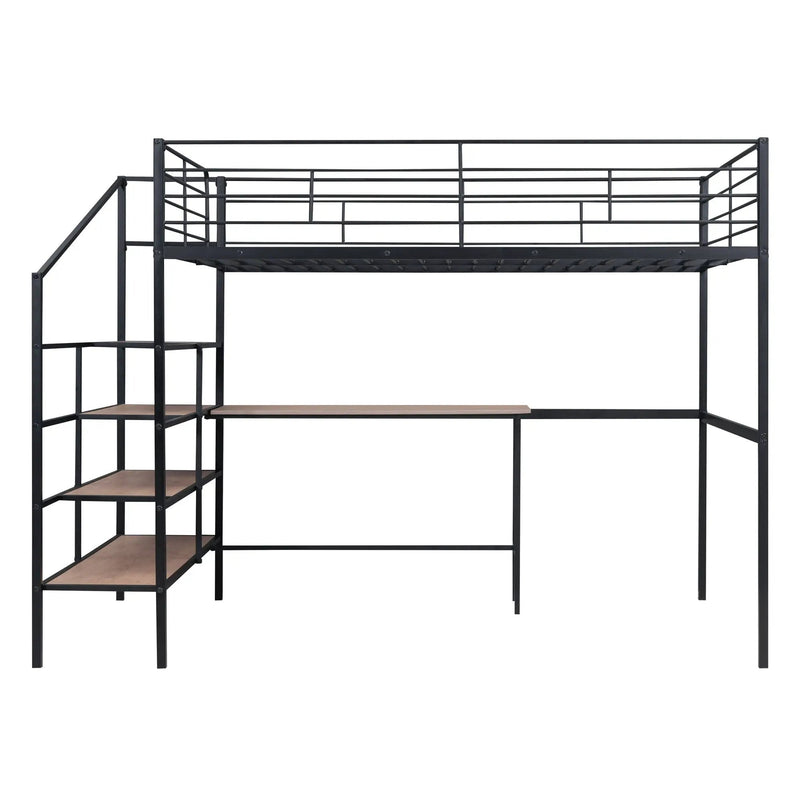 Loft Bed With Desk And Lateral Storage Ladder by Unique Piece Furniture