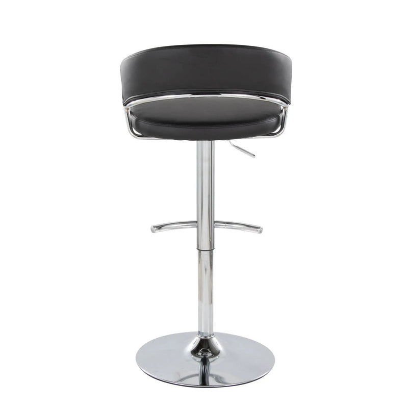 Jie - Contemporary Adjustable Barstool With Swivel & Rounded T Footrest (Set of 2) by HouseOfZazla