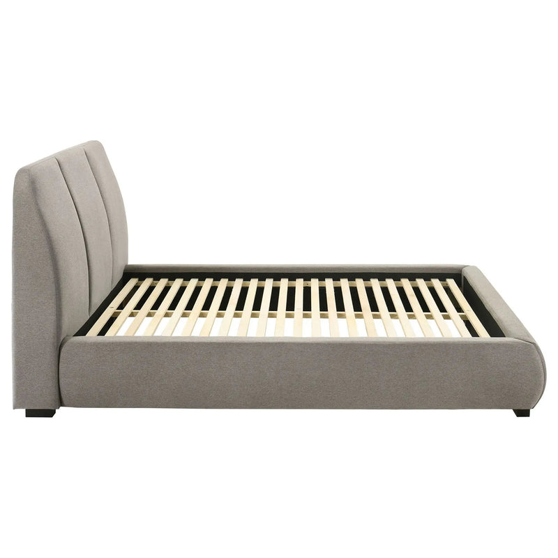 Mokena 46-inch Upholstered Queen Platform Bed Taupe by Unique Piece Furniture