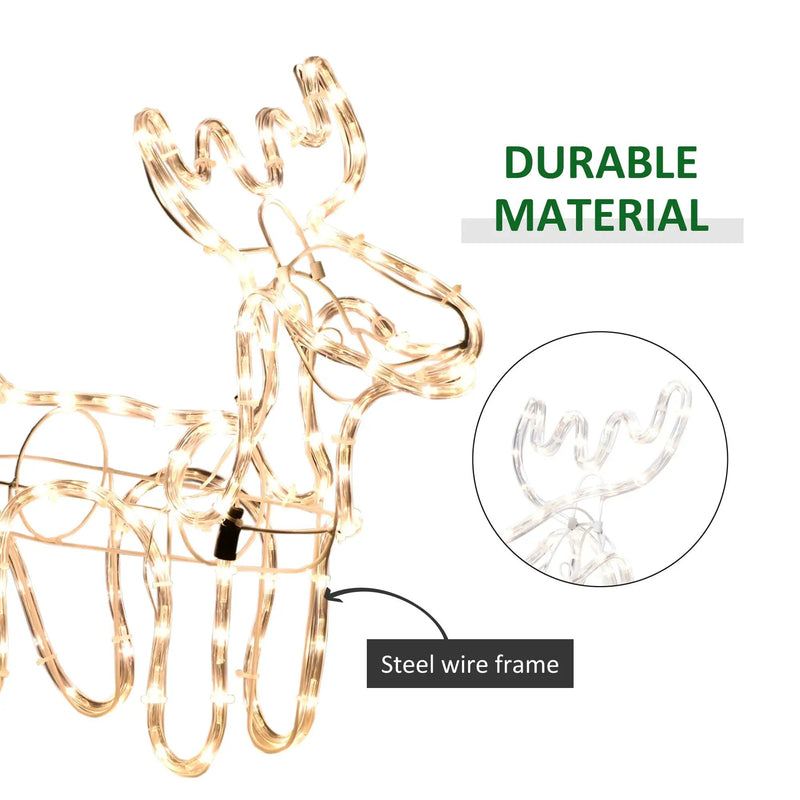 Outsunny 35' LED Reindeer Sleigh Outdoor Christmas Decoration by HouseOfZazla