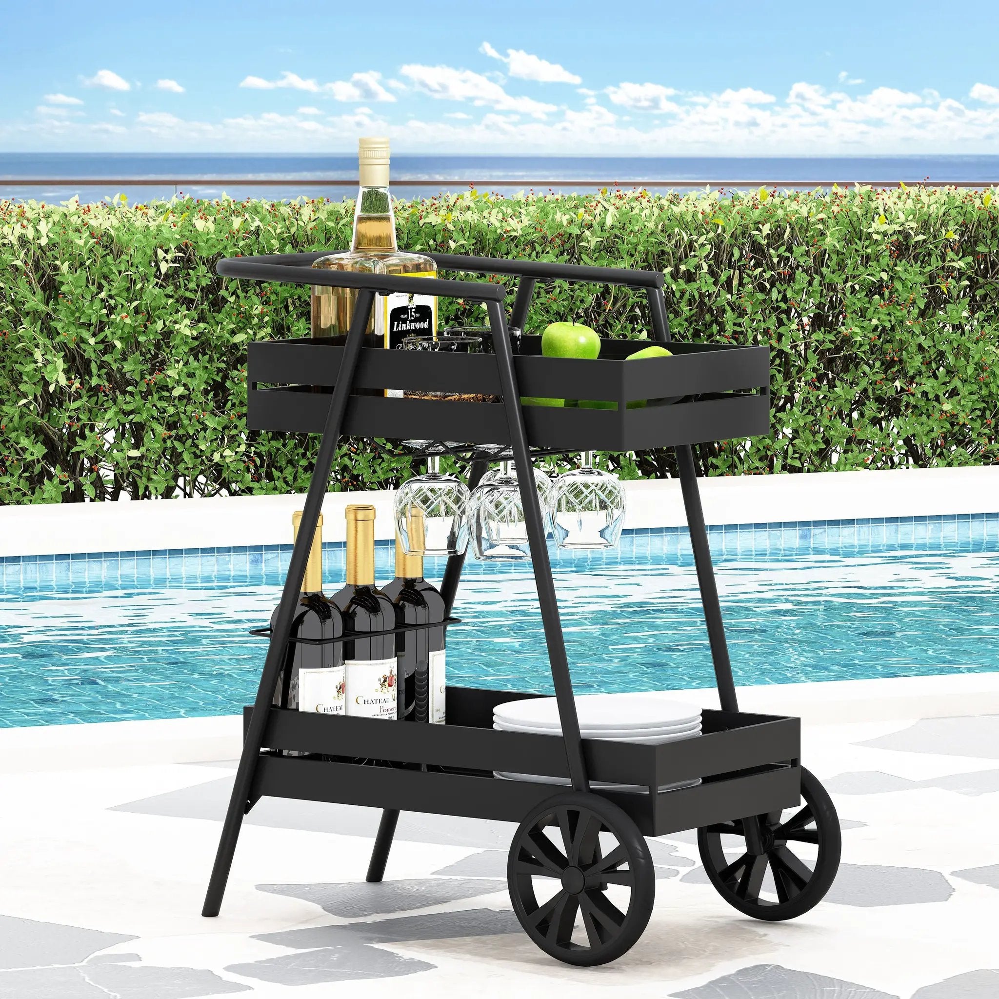 Modern Industrial Bar Cart by HouseOfZazla